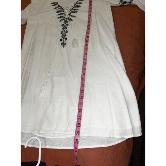 Sanctuary Women Boho Embroidered A Line Mini Dress White Top Size Small - Picture 7 of 7